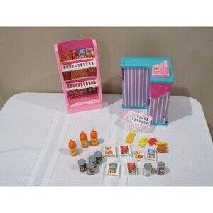 Vtg Barbie Grocery Store playset with accessories and other pieces